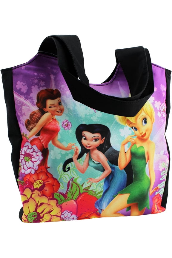 Tinkerbell and Friends Tote Shoulder Bag Black