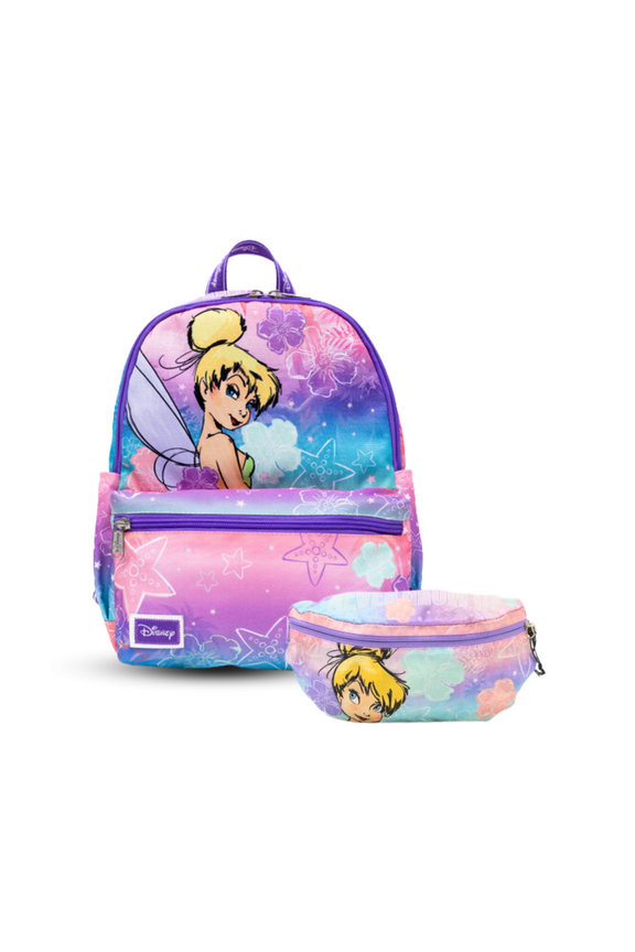 Tinkerbell from Disney's Peter Pan 13-inch Backpack and Packable Hip Pack Bundle
