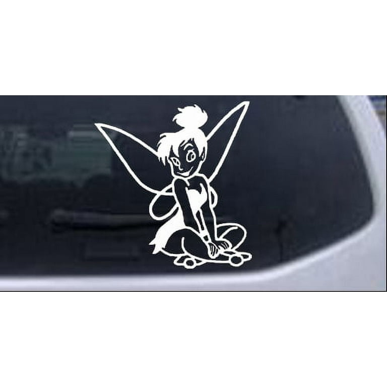 Tinkerbell sitting Car or Truck Window Decal Sticker 5.8in X 6.2in Your Choice of Colors