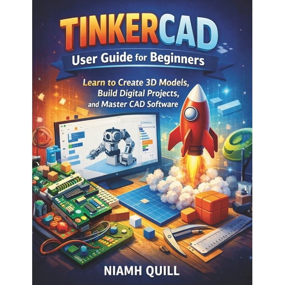 Tinkercad User Guide for Beginners: Learn to Create 3D Models, Build Digital Projects, and Master CAD Software, (Paperback)