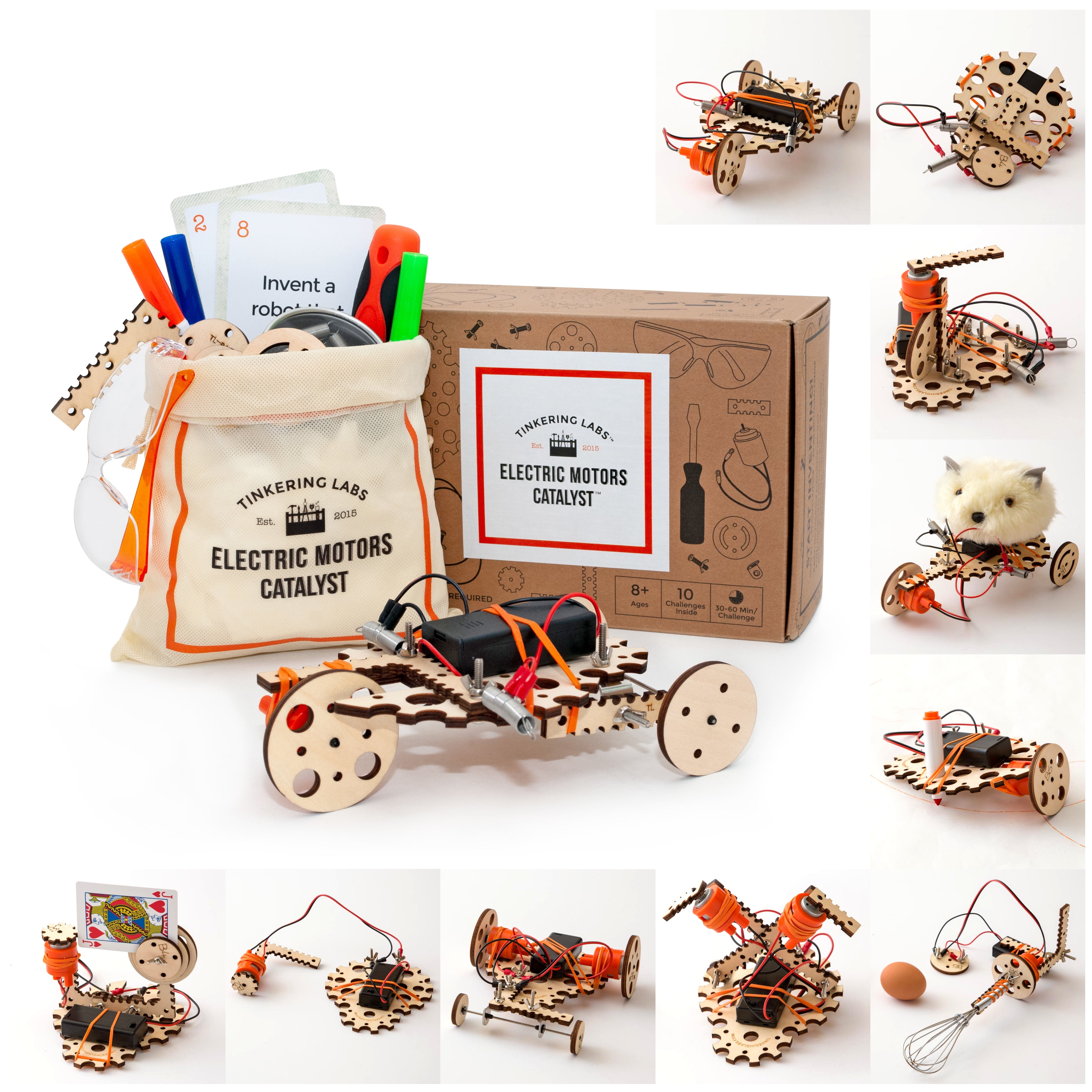 Tinkering Labs Robotics Engineering Kit , Designed by Scientists in USA , 50+ Parts , 10+ STEM Projects For Kids , Learn Electronics, Science , Grow Creativity, Grit , Great DIY Inventor Toy Gift