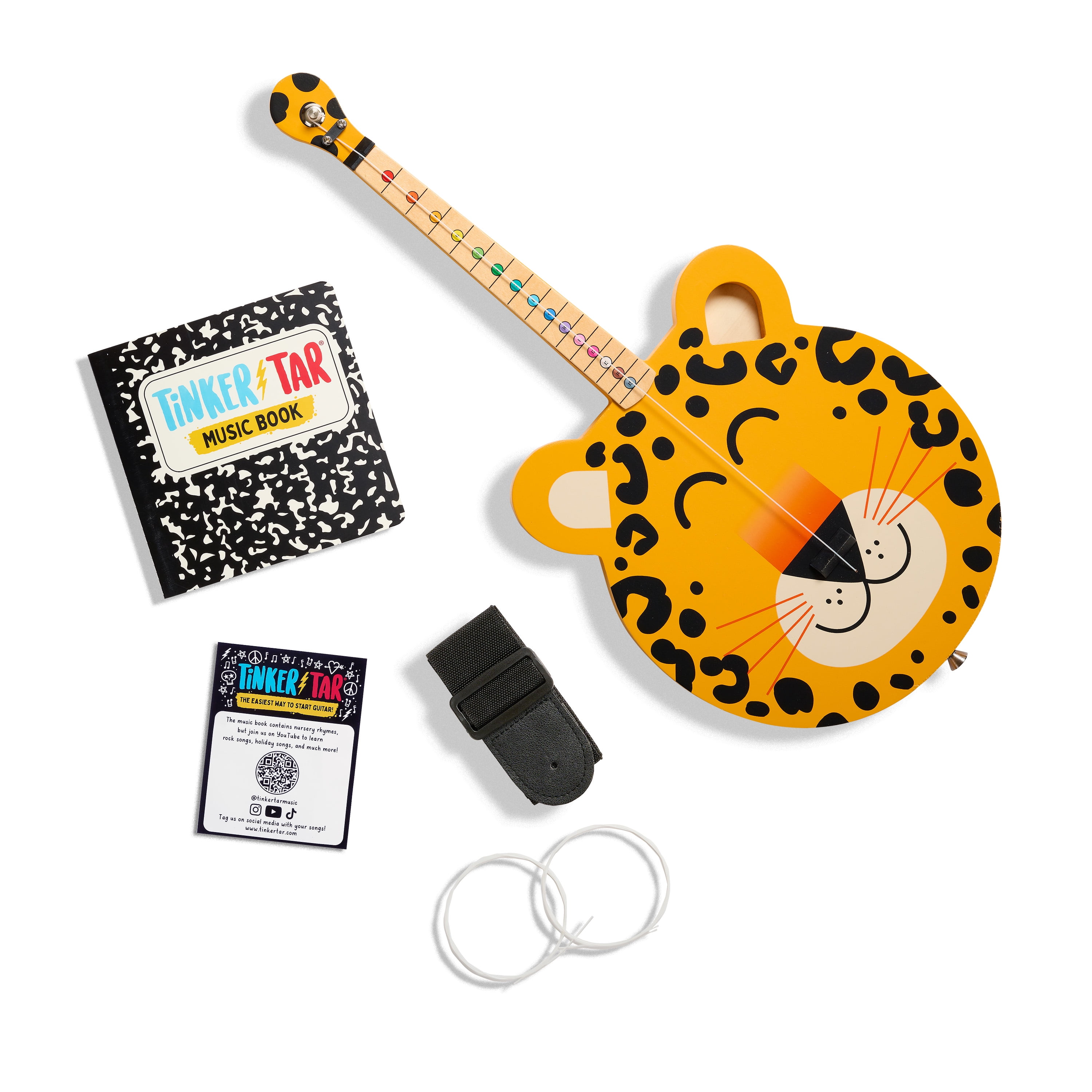 Tinkertar Leopard Shaped Guitar, This 1-Stringed Toy Instrument is for Kids Ages 3 and up, by Buffalo Games