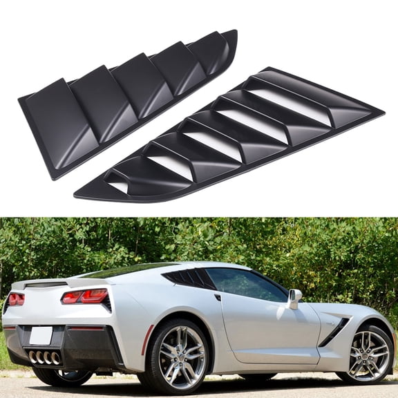 Tinki Rear Side Window Louver Cover Compatible with 2014-2019 C7 Corvette Stingray, Z51, Z06, ZR1, Grand Sport, Side Window Louvers Air Vent Shades Cover Trim, Rear Quarter Window Cover Trim Pair