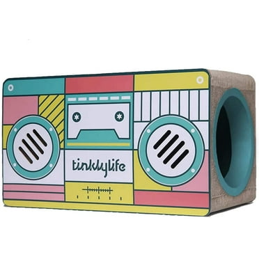 Tinklylife Rectangle Shape Cat Condo Scratcher Post Cardboard
