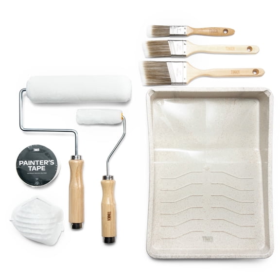 TINKR Painting Kit (Sage Green) Rollers, Brushes, Painter's Tape & Tray for Accent Walls, Room Makeovers & DIY Paint Projects