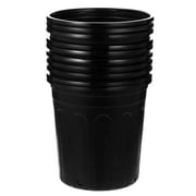 Tinksky 10pcs Simple Gallon Pot Flower Planter Garden Plastic Plant Nursery Pot (Black)
