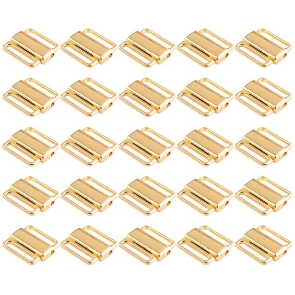 Tinksky 1Set 50Pcs Bra Shoulder Strap Buckles Bra Strap Anti-Slip Bra Clip Hook Bra Clasps Hooks for Women (Golden 12MM)