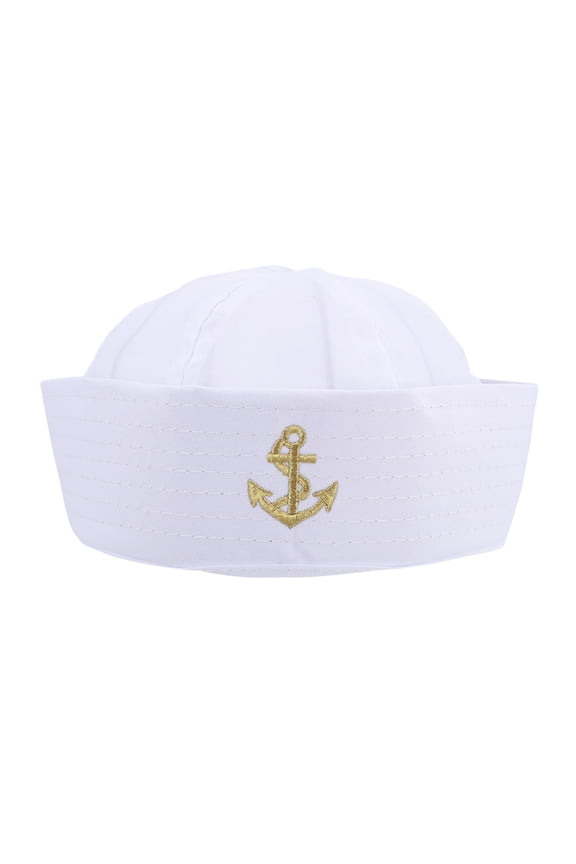 1pc Navy Marine Hat Summer Dome Hat Captain Sailor Hat Curled Sailor Hat