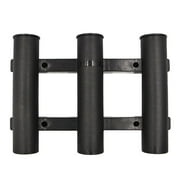 Tinksky Three Tubes Sturdy Fishing Rod Holder Thick Plastic Fishing Pole Base Boat Kayak Fishing Rod Fixing Bracket with Screws for Fishing Anglers Outdoor (Black)