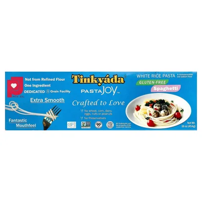 Tinkyada White Rice Pasta Spaghetti Style Gluten Free -- 16 oz Pack of 4