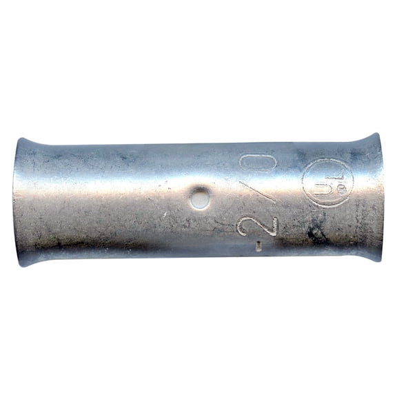 Tinned Copper 2/0 AWG Gauge Butt Splice Connector Wire Terminal Battery Cable End - 100 Pack