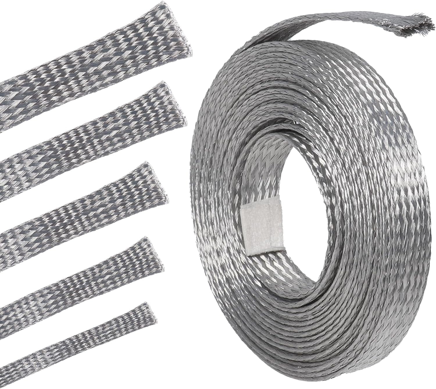 Tinned Copper Braid Cable Wire Shielding Sleeve Ground Straps EMI RFI