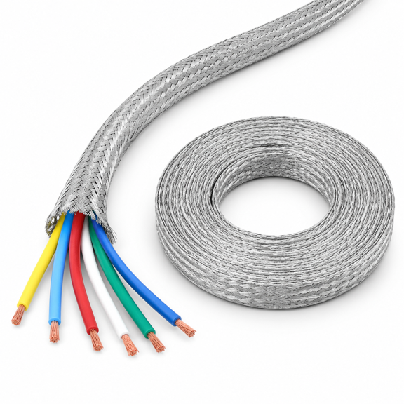 Tinned Copper Braided Ground S1/2"-25ft Emi Shielding Wire Wrap
