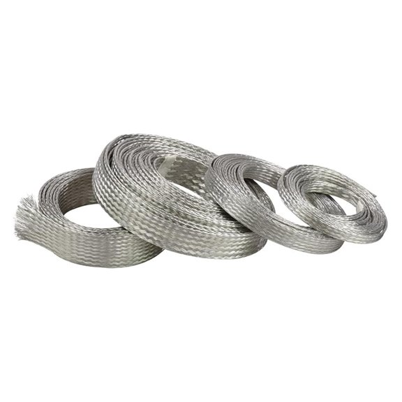 Tinned Copper Grounding Strap Electronics Wire Cable Shielding EMI RFI ESD Prevention Metal Braid Mesh Sleeve Interfernce Screening 3/16" ID (5/16 inch - 19ft)