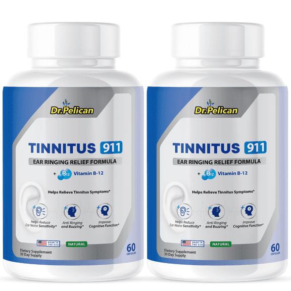 Tinnitus 911- Hearing Support- 2 Bottles- 120 Capsules