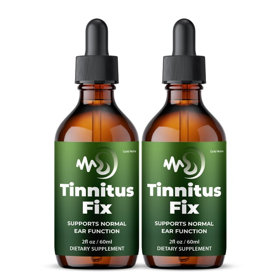 Tinnitus Fix Liquid Supplement, Hearing and Ear Health, TinnitusFix Drops, All Natural Formula Extract 60 mL (2 Pack)