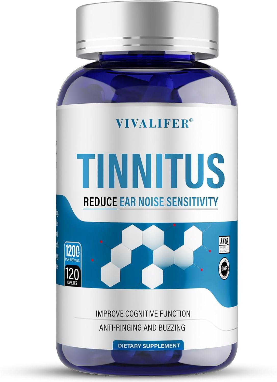 Tinnitus Relief For Ringing Ears, 1200MG Tinnitus Relief Supplement For