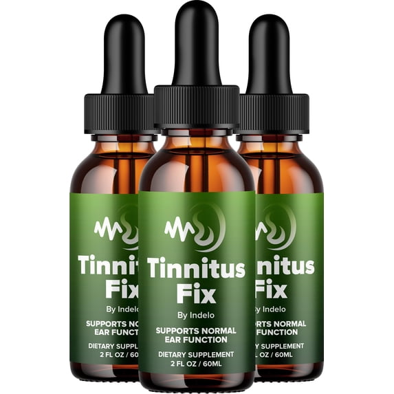 TinnitusFix Healthy Ear Drops Support Supplement – Tinnitus Fix Liquid Ear Ringing Relief, TinnitusFix for Hearing Support, 3 Pack, 3 Month Supply
