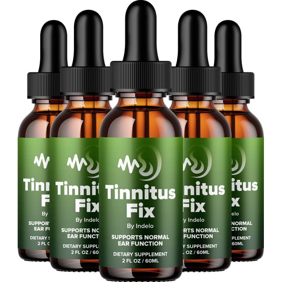 TinnitusFix Healthy Ear Drops Support Supplement Tinnitus Fix Liquid Ear Ringing Relief, TinnitusFix for Hearing Support, 5 Pack, 5 Month Supply