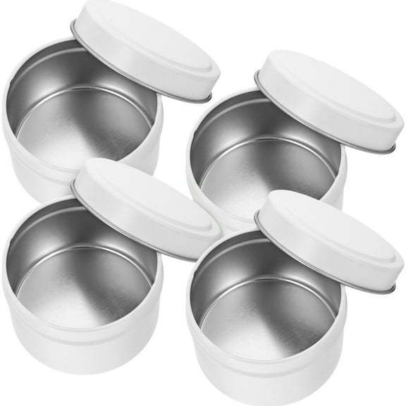 4Pcs Empty Candle Jars Metal Containers with Lids for DIY Candles and Storage