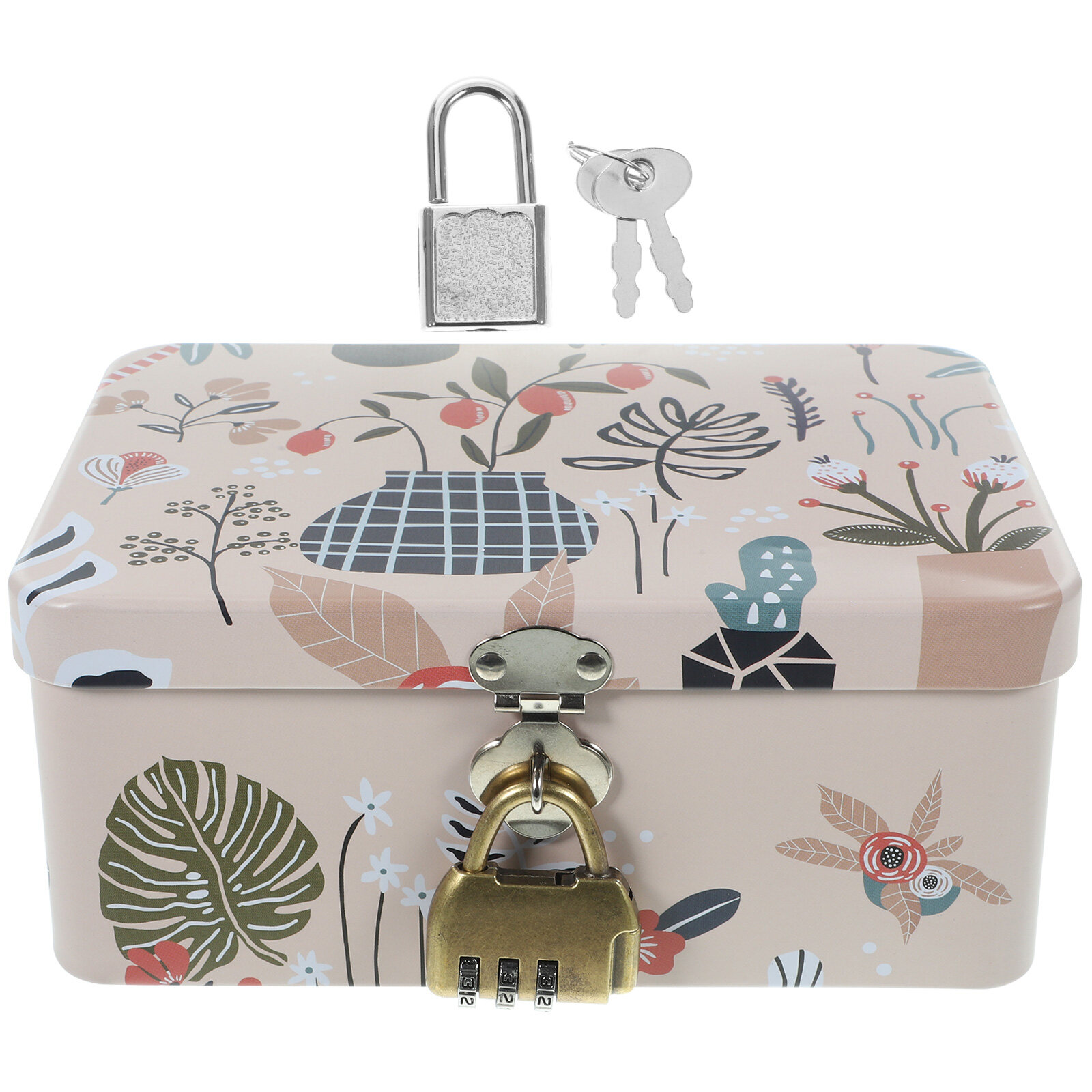 Tinplate Storage Box Multifunctional Desktop Sundries Storage Box