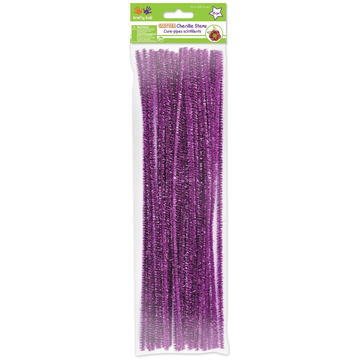 Tinsel Chenille Stems 6mm X 12 Inch 35/Pkg Purple