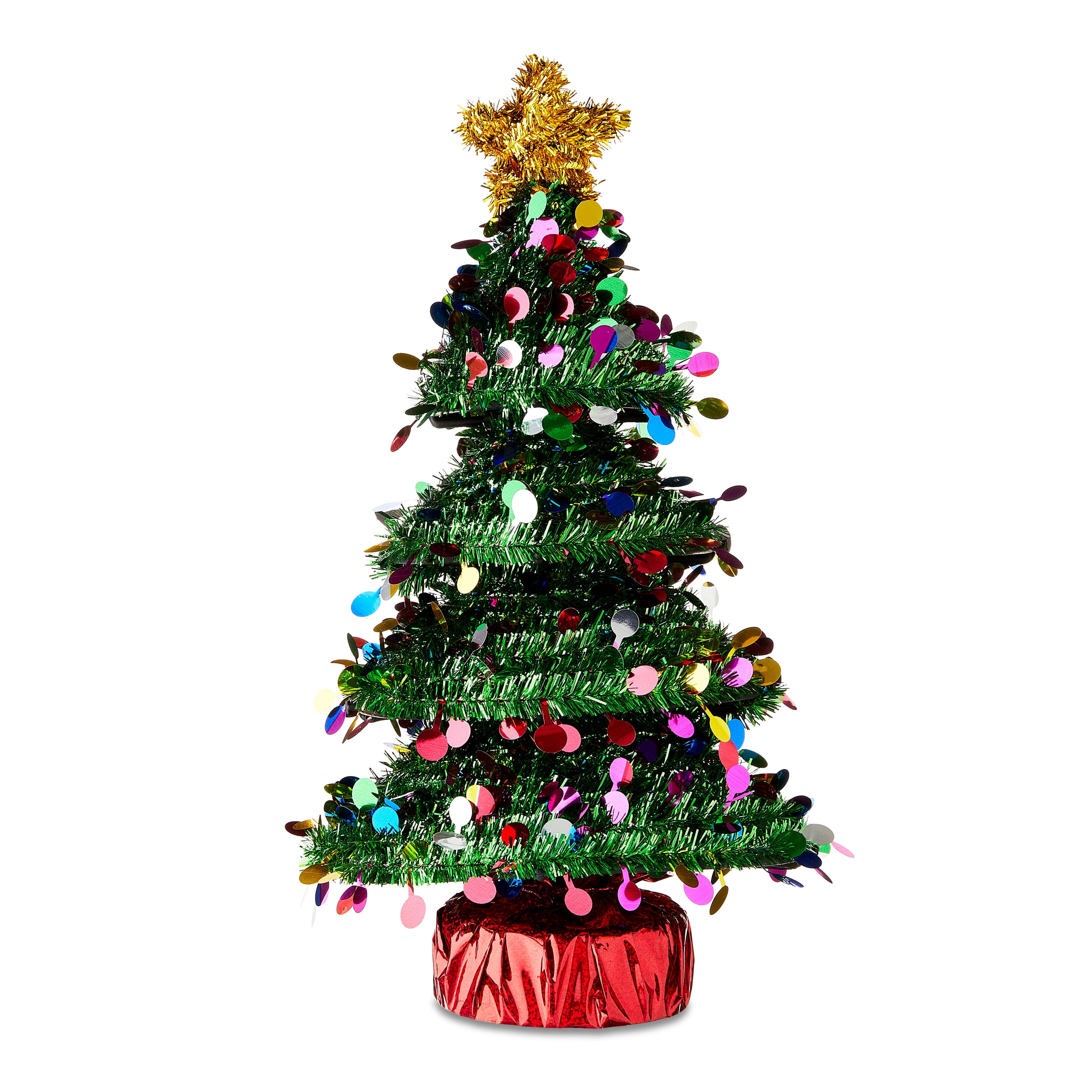 Holiday Time Tinsel Christmas Tree 16 Inch Festive Decor