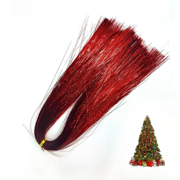 Tinsel Christmas Tree Streamer 6000 Strands Metallic Tinsel Indoor Outdoor Home Party Decoration(18.5in)