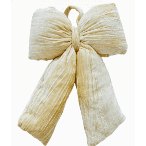 Tinsel & Elves Velvet Sponge Gold Bow Soft 13"