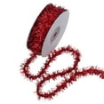 thumbnail image 1 of Tinsel Garland, 1 Roll Christmas Metallic Foil Tinsel Garland Decoration for Holiday Tree Walll Rail Home Office Event Fall Thanksgiving Decoration, 354 Inch,Red, 1 of 9