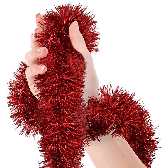 Tinsel Garland Christmas Tree Decorations Glitter Wedding Birthday Party Supplies Hanging Decorations, 1Pc (16.4 Ft/5M)