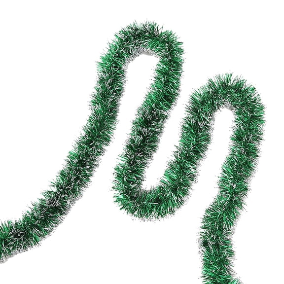 Tinsel Garland, Outdoor Garland for Christmas Tree Tinsel Garland, 6.5 FT Green Garland Christmas Green Tinsel Garland, Christmas Garland for Stairs Railing, Christmas Tinsel Garland