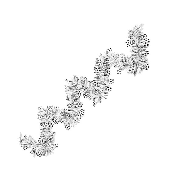 Tinsel Garland, Wreath with Football Shape Reusable Ornament Craft Streamers for Celebration Reception Holidays Party Supplies New Year White