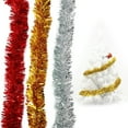 thumbnail image 1 of Tinsel Garland for Christmas Decorations 3Pc Silver Gold Red Each 6.6 FT Non-Lit Holiday Decor for Outdoor or Indoor, 1 of 7