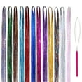 thumbnail image 1 of Tinsel Hair Extensions 90cm Hair Accessories Fairy Hair Tinsel Kit with Tool Tinsel Hair for Women Girls kids Sparkly Gifts - Style:Style 2, 1 of 5