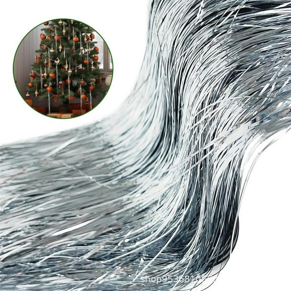 Tinsel Icicles 2000 Strands Metallic Silver Tinsel Christmas Tree Streamer Party Decoration 18 Inch Tinsel for Christmas Tree Icicles Indoor Outdoor Xmas New Year Disco Birthday Party Supplies