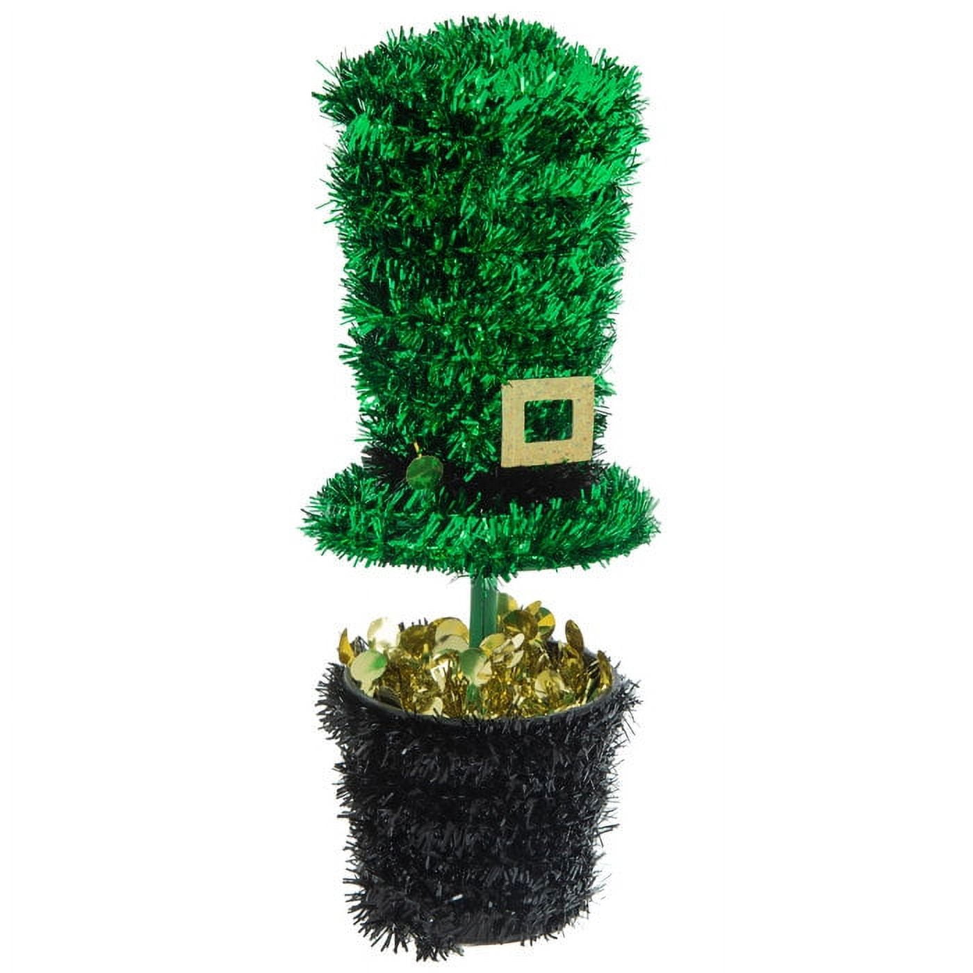 Tinsel Leprechaun Hat On Pot Of Gold Table Decoration St. Patrick's Day