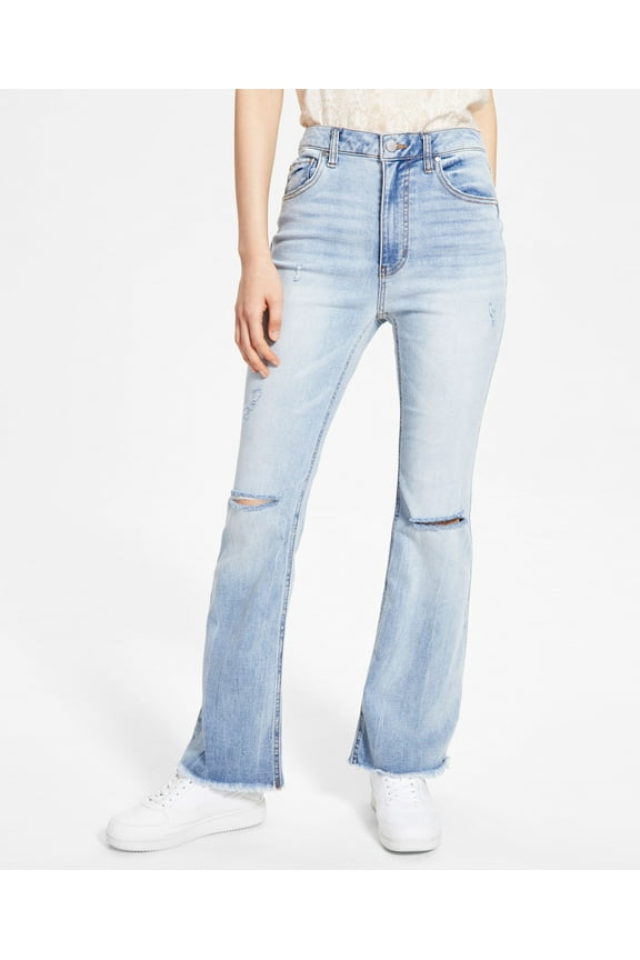 Tinsel Petite High Rise Distressed Flare Jeans Royal Oaks Wash 16P