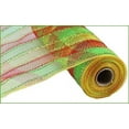 thumbnail image 1 of Tinsel Plaid Check Deco Poly Mesh Ribbon - 10 inch x 30 feet Red, Lime, Gold, 1 of 1