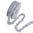 thumbnail image 1 of Tinsel Ribbon, Mini Twist Metallic Garland, Glitter Thin Tinsel Wire Ribbon, Decorative String for Xmas Tree, Holiday Wedding Birthday Party Decor and Gift Wrapping Craft Supplies,Silver, 1 of 2