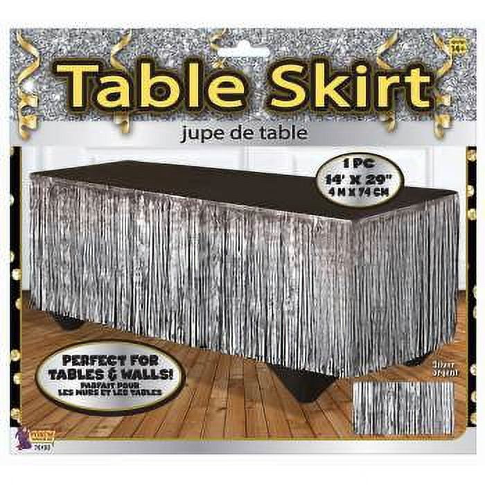 Tinsel Table Skirt, Silver