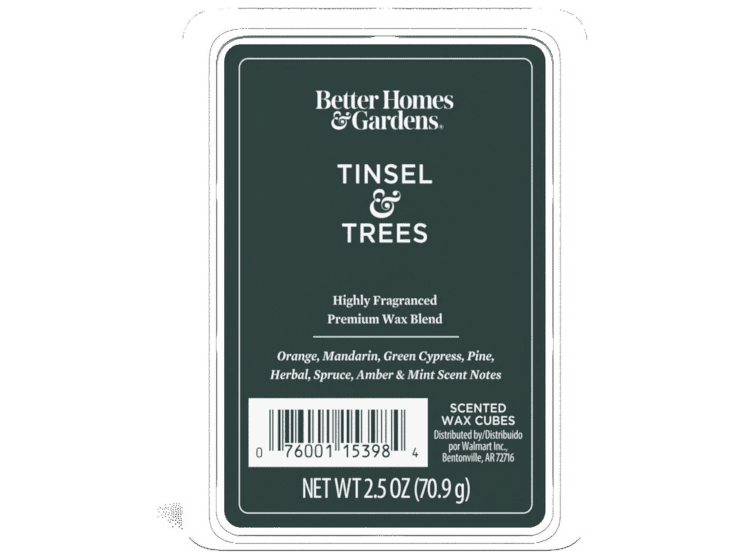 Tinsel & Trees Scented Wax Melts, Better Homes & Gardens, 2.5 oz (1-Pack)