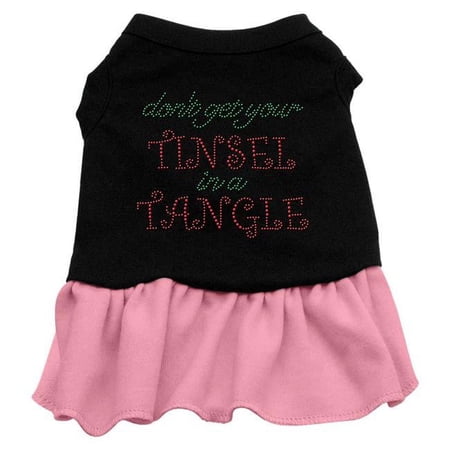 Tinsel in A Tangle Rhinestone Dress, Black with Pink - 2XL 18