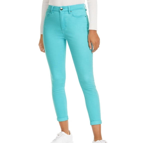 Tinseltown Juniors Ankle Skinny Jeans Aqua Hi-Rise Stretch Blue 7