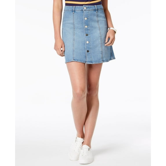 Tinseltown Juniors Button Front Denim Skirt Sumba 6