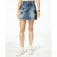 thumbnail image 1 of Tinseltown Juniors Embroidered Raw Edged Denim Skirt Med Wash XS, 1 of 1