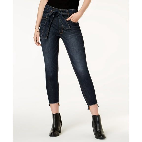 Tinseltown Juniors Paperbag Step Hem Skinny Jeans Indigo 13