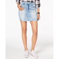 thumbnail image 1 of Tinseltown Juniors Ripped Embellished Denim Skirt Light Wash 7, 1 of 1
