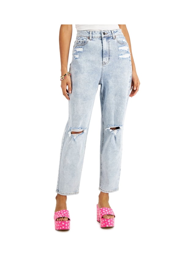 Juniors’ Ripped Jeans, Light Blue/1