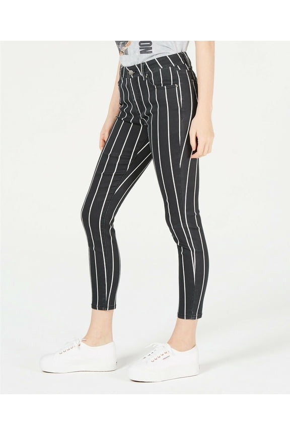 Juniors' Stripe Print Skinny Jeans 0/24 B4HP